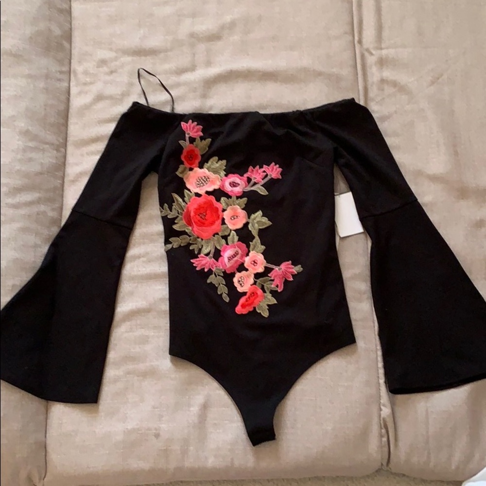 Floral embroidered top